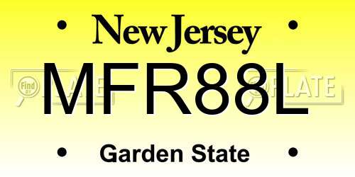 MFR88L New Jersey License Plate