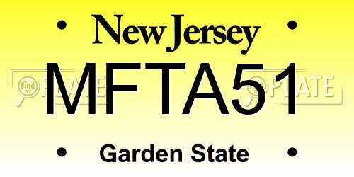 MFTA51 New Jersey License Plate
