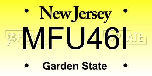 MFU46I New Jersey License Plate