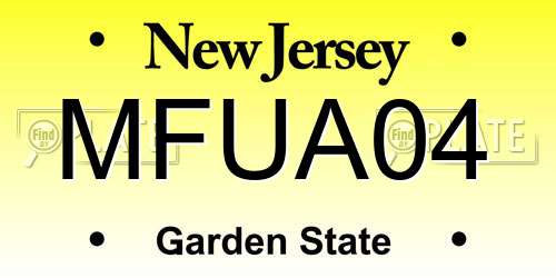 MFUA04 New Jersey License Plate