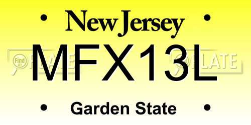 MFX13L New Jersey License Plate