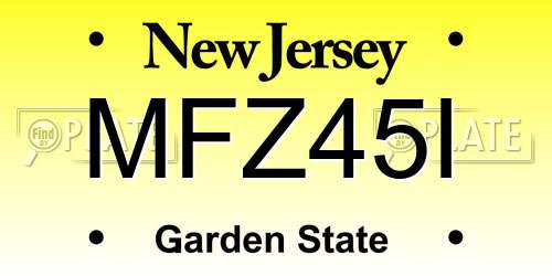 MFZ45I New Jersey License Plate
