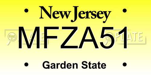 MFZA51 New Jersey License Plate