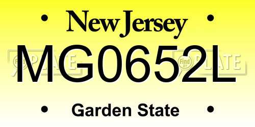 MG0652L New Jersey License Plate