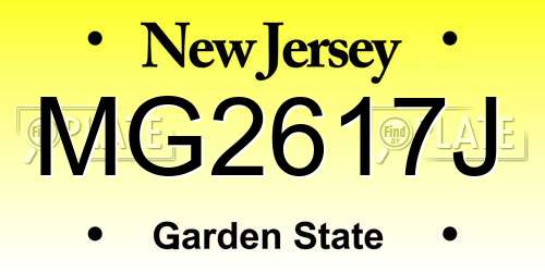 MG2617J New Jersey License Plate