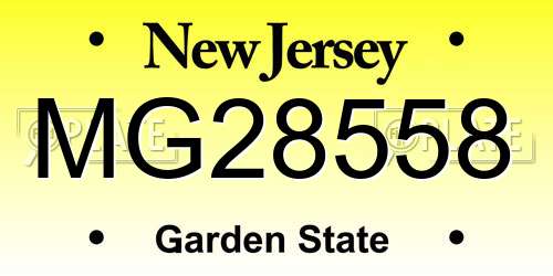 MG28558 New Jersey License Plate