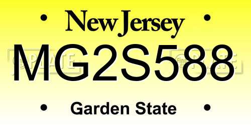 MG2S588 New Jersey License Plate