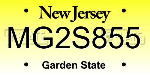 MG2S855 New Jersey License Plate