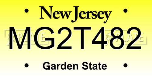 MG2T482 New Jersey License Plate