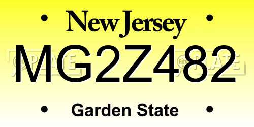 MG2Z482 New Jersey License Plate