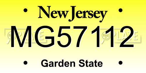 MG57112 New Jersey License Plate