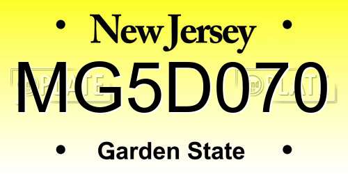 MG5D070 New Jersey License Plate