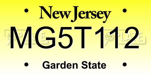 MG5T112 New Jersey License Plate