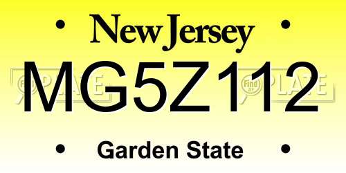 MG5Z112 New Jersey License Plate