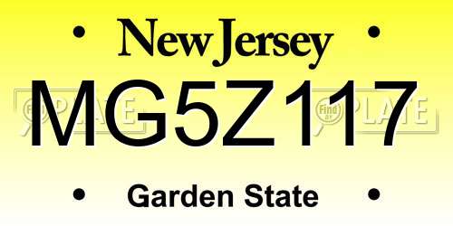 MG5Z117 New Jersey License Plate