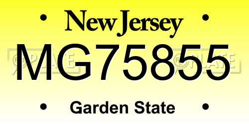 MG75855 New Jersey License Plate