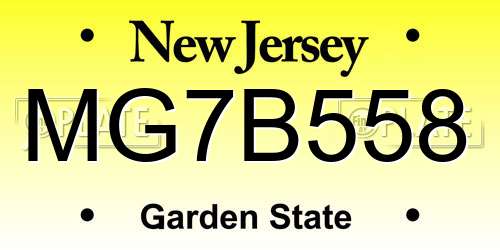 MG7B558 New Jersey License Plate