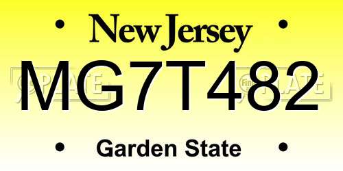 MG7T482 New Jersey License Plate
