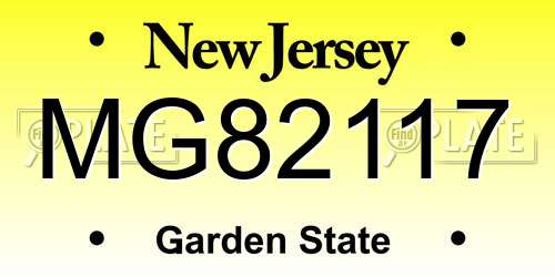 MG82117 New Jersey License Plate