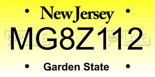 MG8Z112 New Jersey License Plate