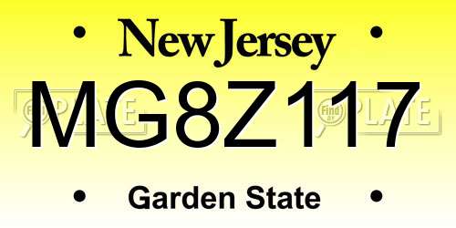 MG8Z117 New Jersey License Plate