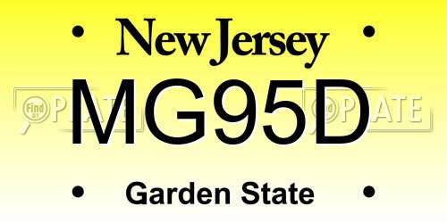 MG95D New Jersey License Plate