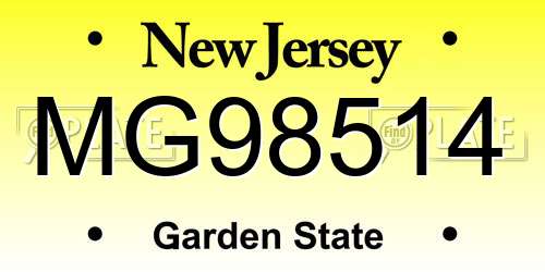MG98514 New Jersey License Plate