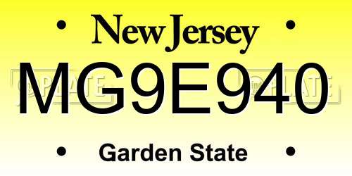 MG9E940 New Jersey License Plate