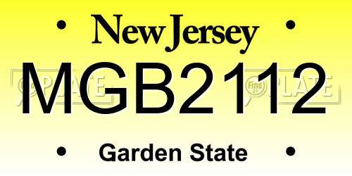 MGB2112 New Jersey License Plate