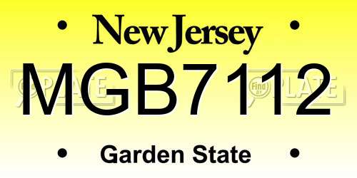 MGB7112 New Jersey License Plate