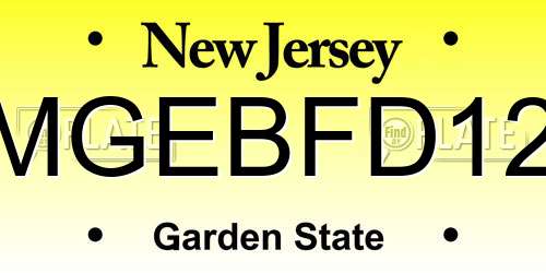 MGEBFD12 New Jersey License Plate