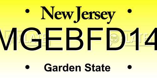 MGEBFD14 New Jersey License Plate