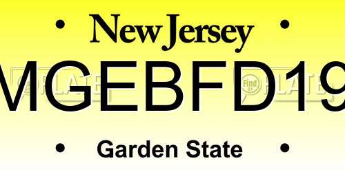 MGEBFD19 New Jersey License Plate