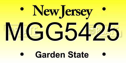 MGG5425 New Jersey License Plate