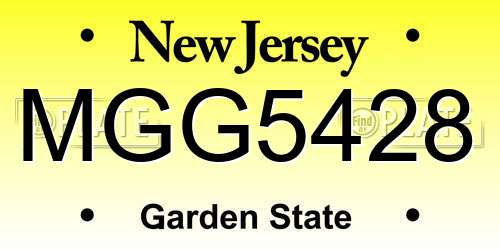 MGG5428 New Jersey License Plate