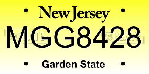 MGG8428 New Jersey License Plate