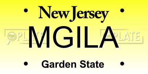 MGILA New Jersey License Plate