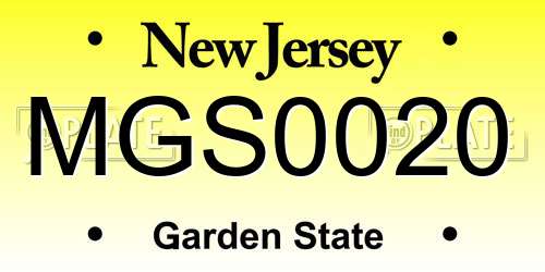 MGS0020 New Jersey License Plate