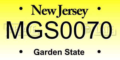 MGS0070 New Jersey License Plate