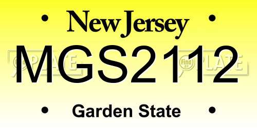 MGS2112 New Jersey License Plate