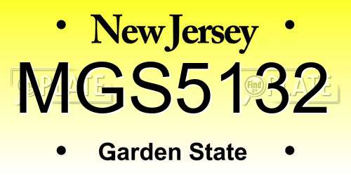 MGS5132 New Jersey License Plate