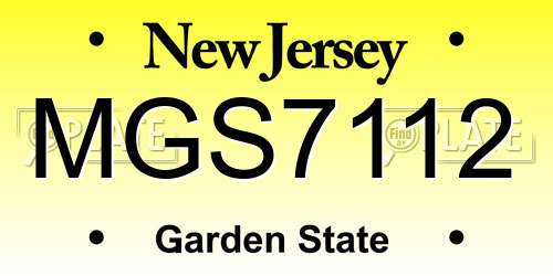 MGS7112 New Jersey License Plate