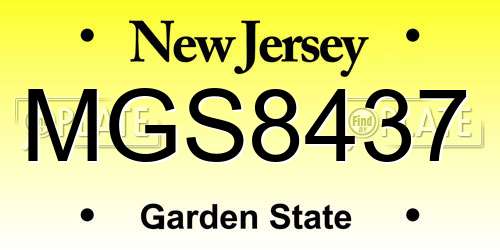 MGS8437 New Jersey License Plate
