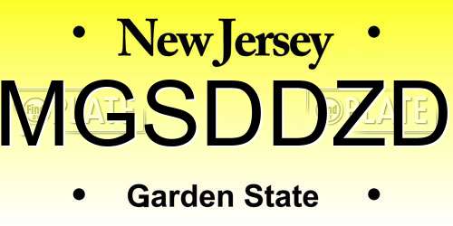 MGSDDZD New Jersey License Plate
