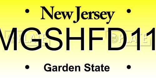 MGSHFD11 New Jersey License Plate
