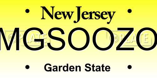 MGSOOZO New Jersey License Plate