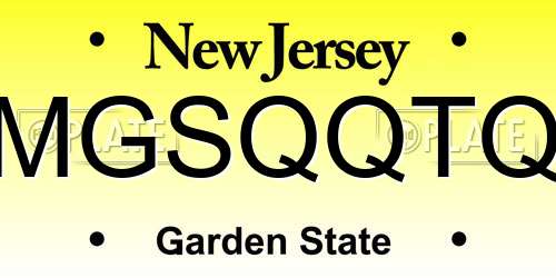 MGSQQTQ New Jersey License Plate