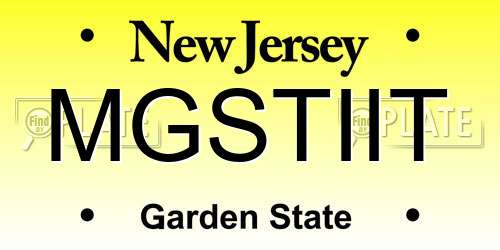 MGSTIIT New Jersey License Plate
