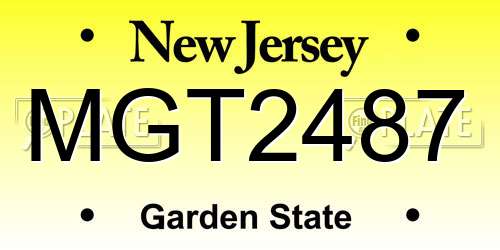 MGT2487 New Jersey License Plate