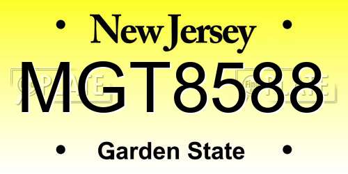 MGT8588 New Jersey License Plate